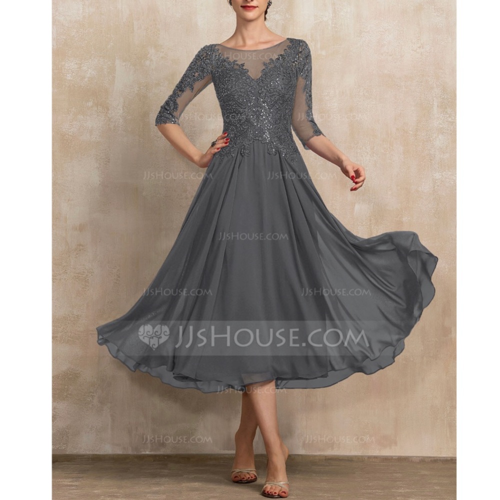 NWT! JJs House Dark Steel Grey Evening Gown/Dress